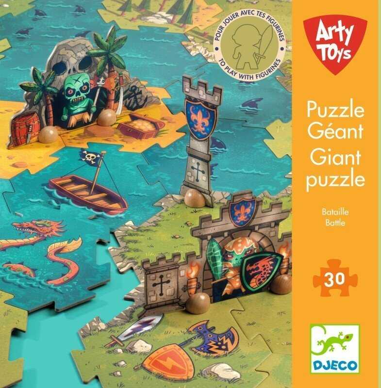 Djeco Arty Toys - Milžiniška dėlionė - Mūšis (30 det.)