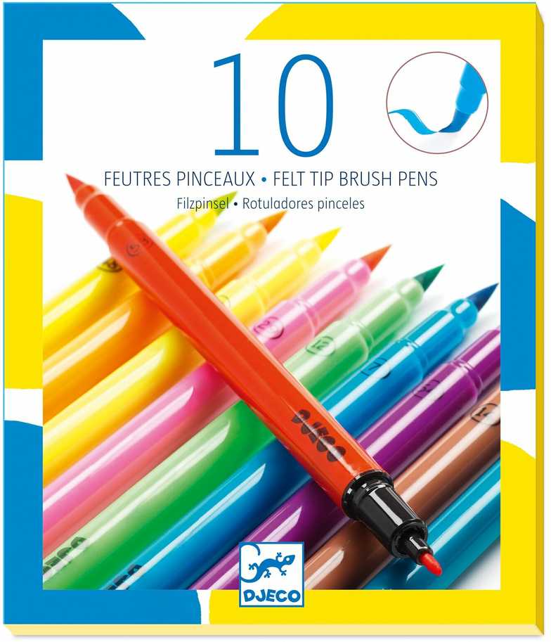 Djeco Dvipusiai flomasteriai - Ryškios spalvos (10 vnt.) ( DJ08799 )
