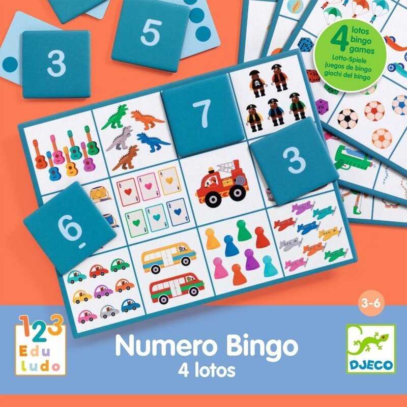 Djeco Edukacinis žaidimas - Eduludo - Skaičių bingo (4 žaidimai)