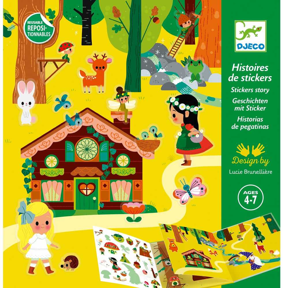 Djeco Daugkartiniai lipdukai - Lipdukų istorija - Miškas ( DJ08956 )
