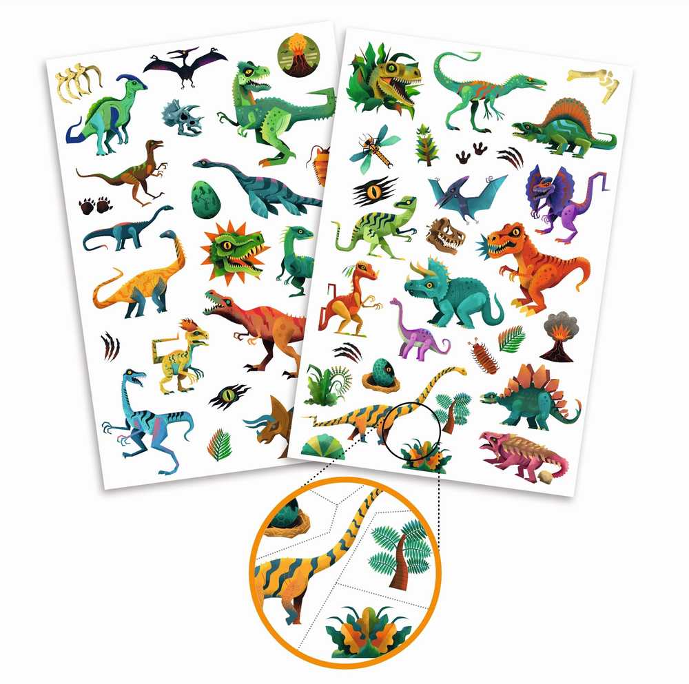 Djeco Tatuiruotės - Dinozaurai (50+ tatuiruočių) ( DJ09598 )