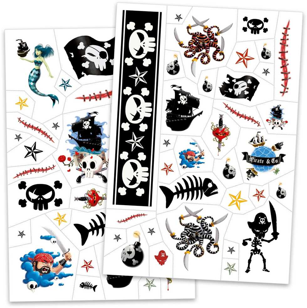 Djeco Tatuiruotės - Piratai (50+ tatuiruočių) ( DJ09584 )