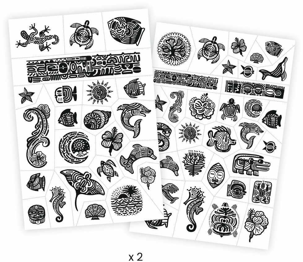KNYGA Djeco Tatuiruotės - Polinezija (50+ tatuiruočių) ( DJ09248 )