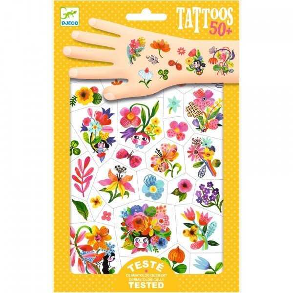 Djeco Tatuiruotės - Gėlės (50+ tatuiruočių) ( DJ09616 )