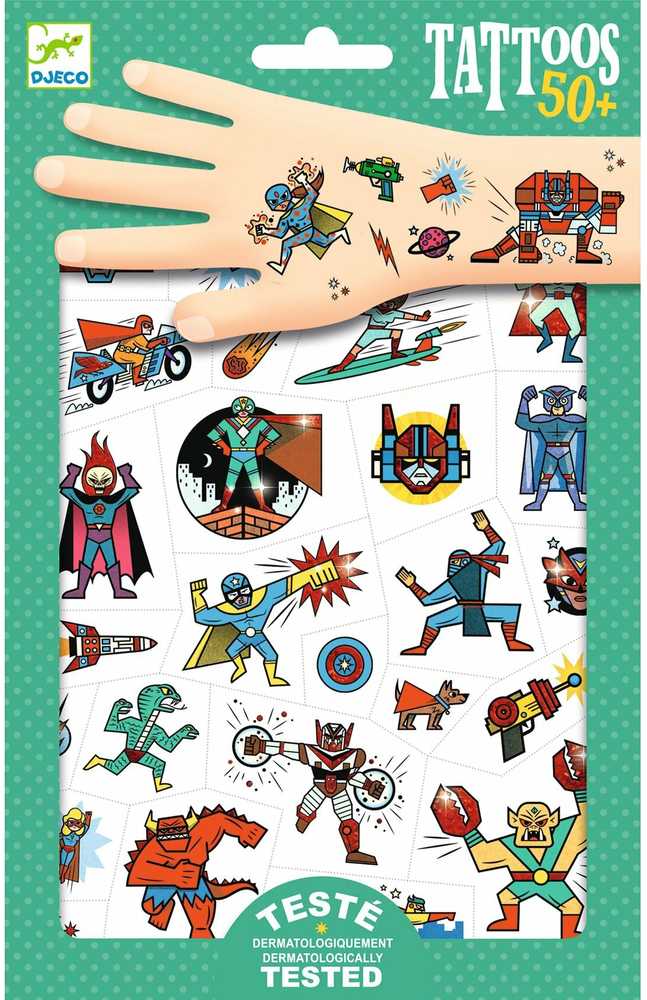 KNYGA Djeco Tatuiruotės - Superherojai (50+ tatuiruočių) ( DJ09614 )