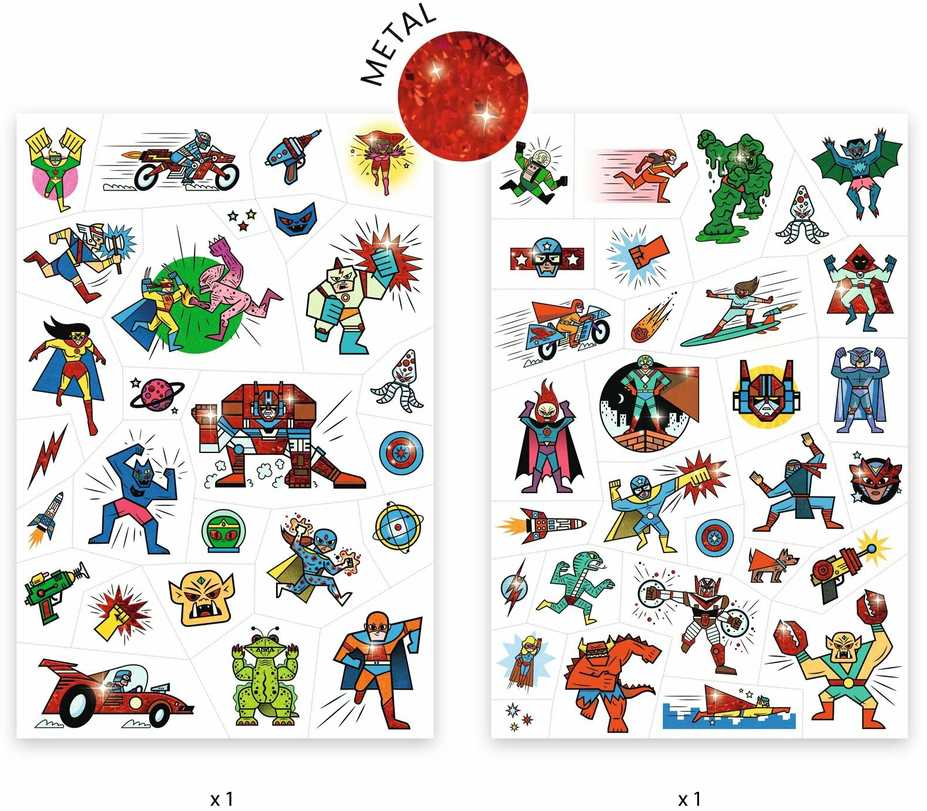 KNYGA Djeco Tatuiruotės - Superherojai (50+ tatuiruočių) ( DJ09614 )