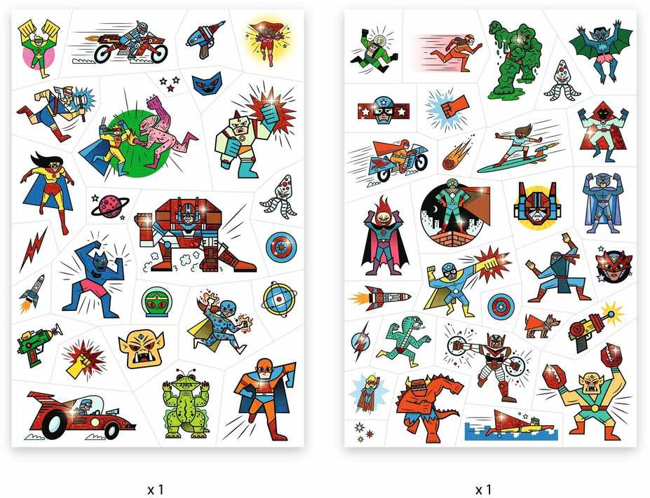 KNYGA Djeco Tatuiruotės - Superherojai (50+ tatuiruočių) ( DJ09614 )