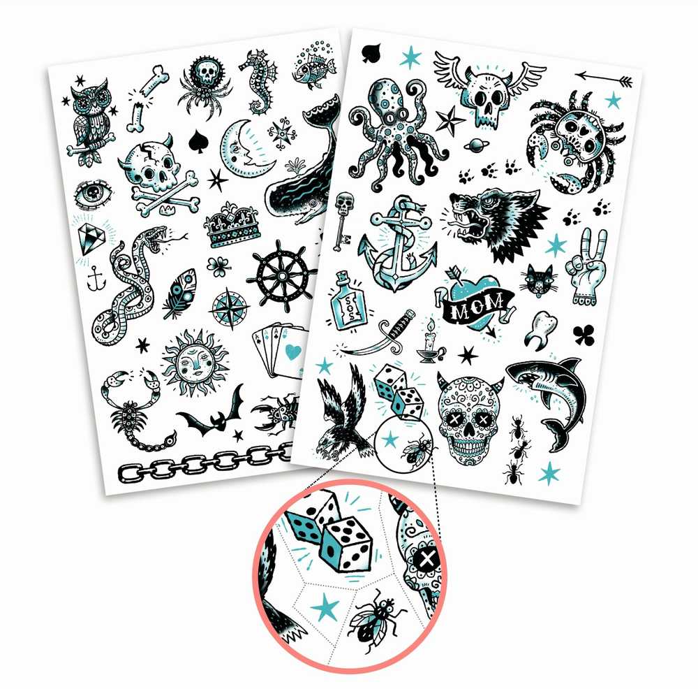 Djeco Tatuiruotės - Tamsi pusė (50+ tatuiruočių) ( DJ09594 )