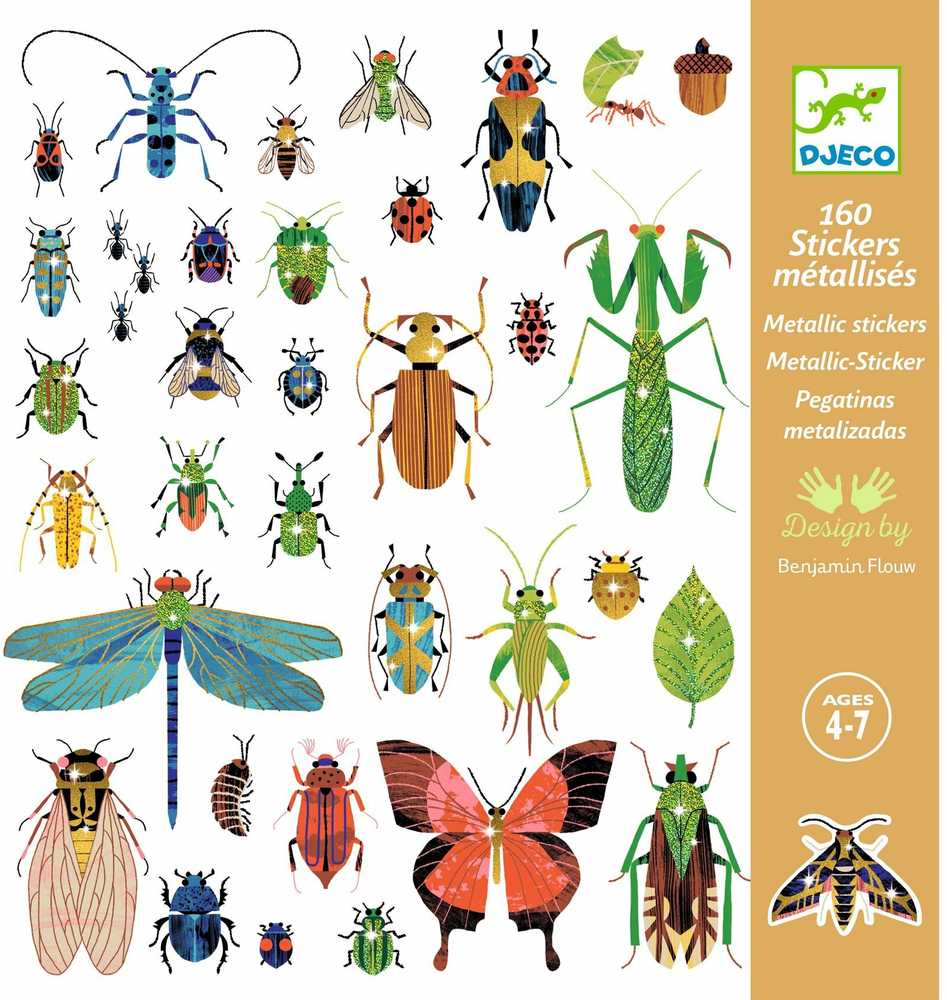 KNYGA Djeco Lipdukai - 160 lipdukų - Vabzdžiai