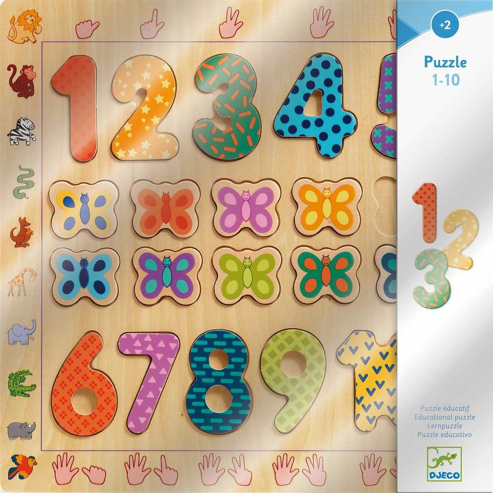 Djeco Medinė dėlionė - Skaičiai 1 - 10 ( DJ01801 )