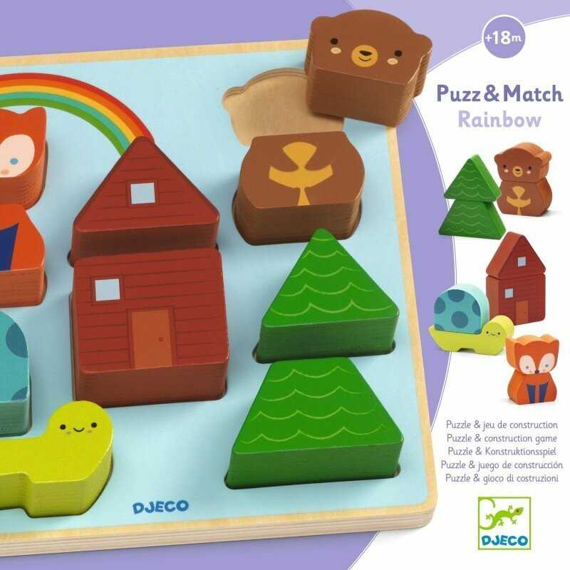 Djeco Medinė dėlionė - Konstravimo žaidimas - Vaivorykštė ( DJ01078 )