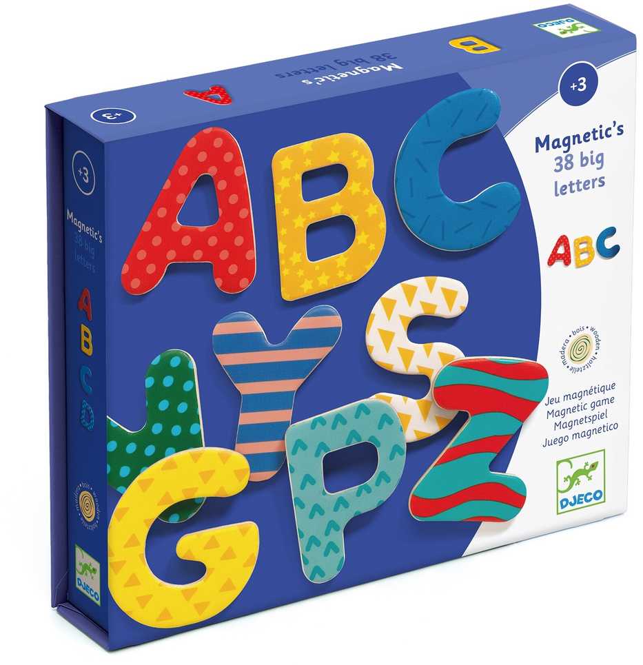 Djeco Magnetukų rinkinys - Magnetinės raidės (38 vnt.) ( DJ03100 )