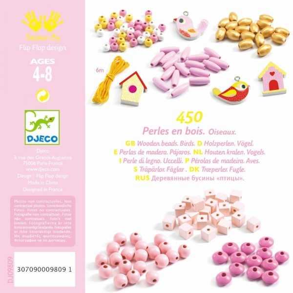 Djeco Mediniai karoliukai - Paukščiai ( DJ09809 )