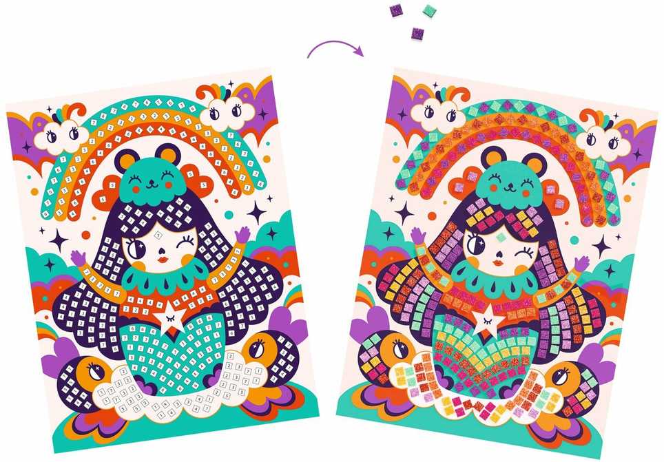 Djeco Kūrybinis rinkinys-mozaika - Kokeshi ( DJ08904 )