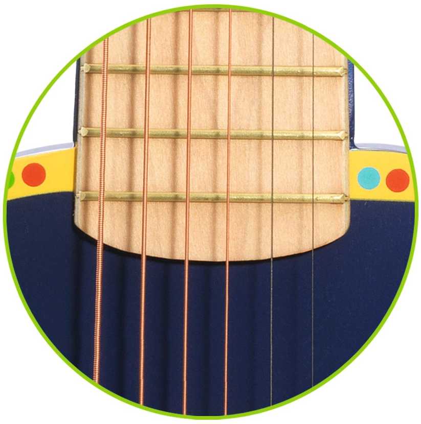 Djeco Animambo Muzikinis instrumentas - Gitara su 6 metaliniais lynais ( DJ06024 )