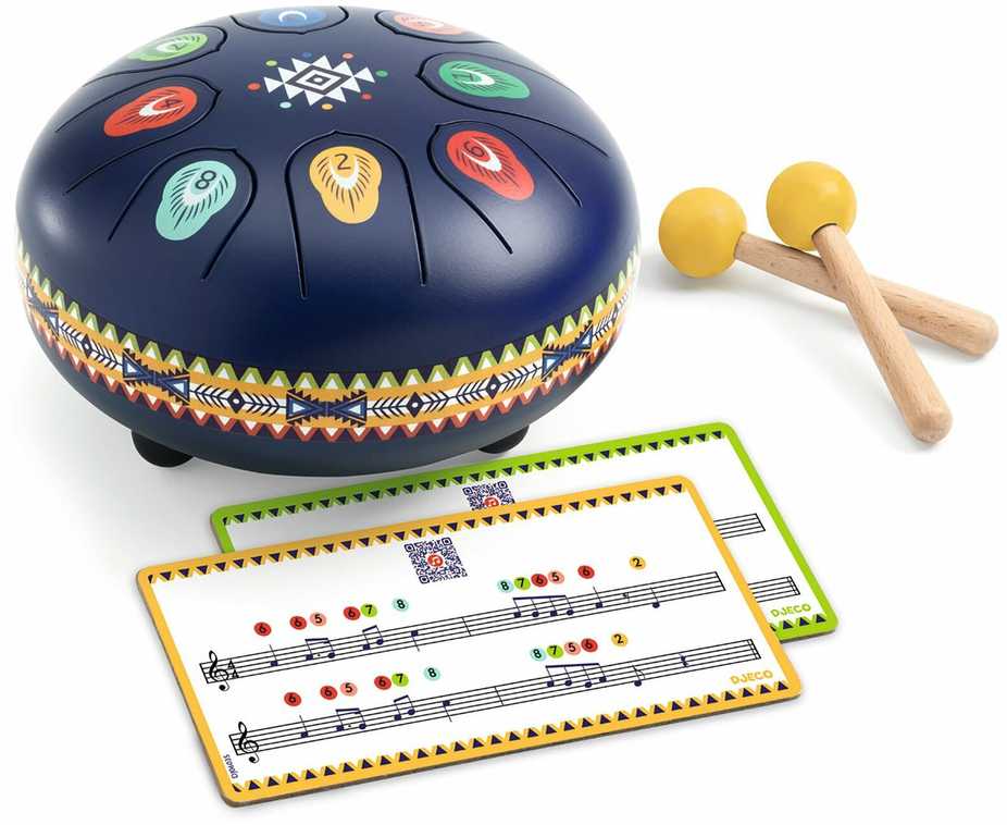 Djeco Animambo Muzikinis instrumentas - Mėlynas metalinis būgnas (8 natos)
