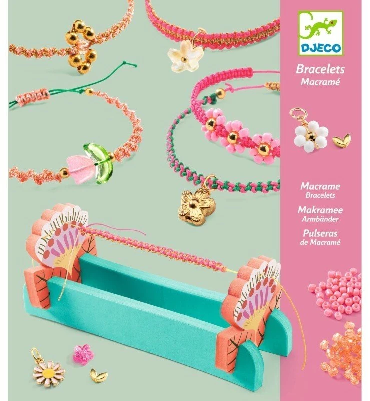 Djeco Papuošalų kūrimo rinkinys - Makramė apyrankės – Rožinė