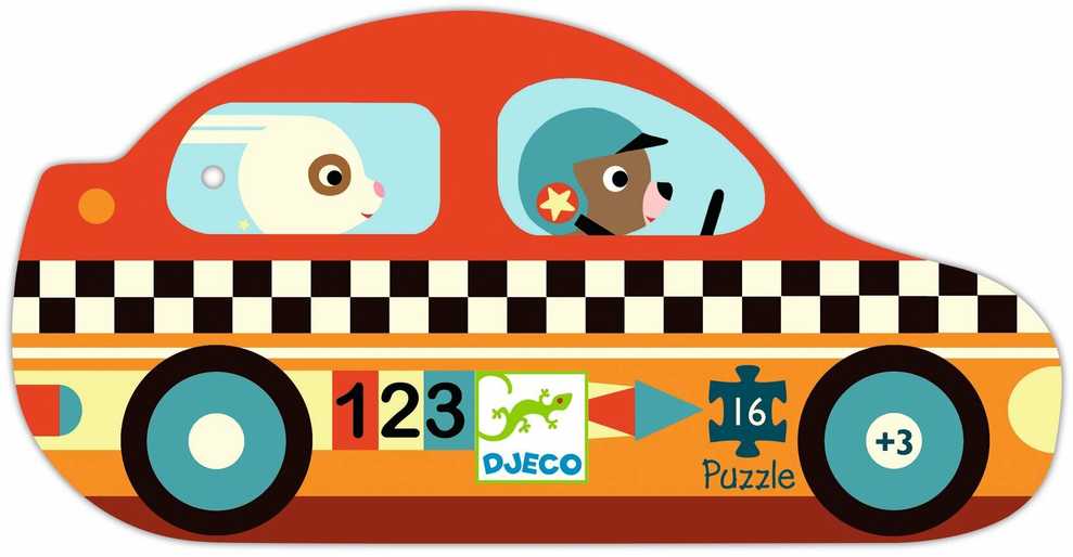 Djeco Siluetų dėlionė - Sportinis automobilis (16 detalių) ( DJ07273 )
