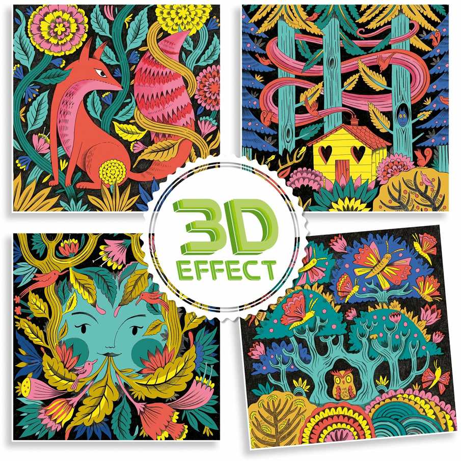 Djeco Dažymas su flomasteriais - 3D Miškas ( DJ08652 )