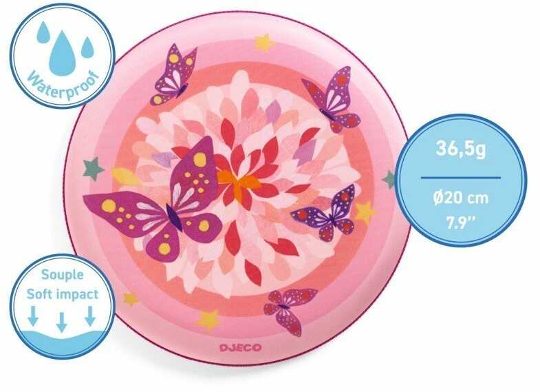Djeco Skraidantis diskas - Rožiniai drugeliai (20 cm)
