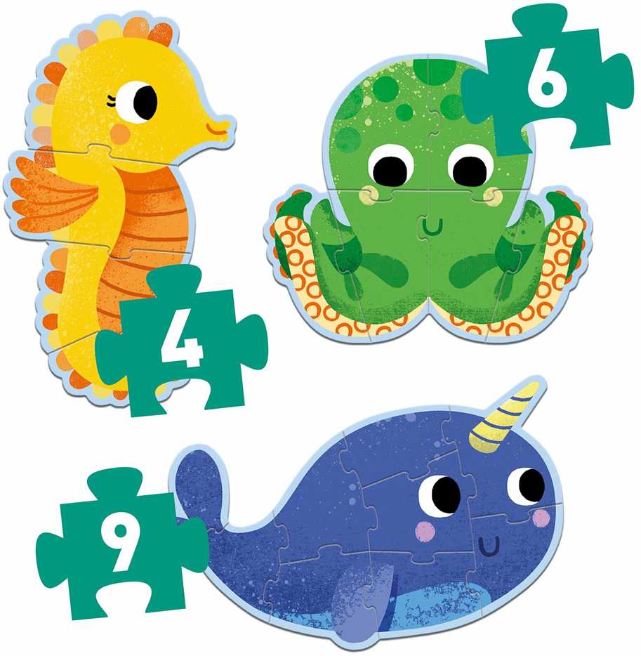 Djeco Progresyvi dėlionė – Jūroje (4, 6, 9 det.) ( DJ07144 )
