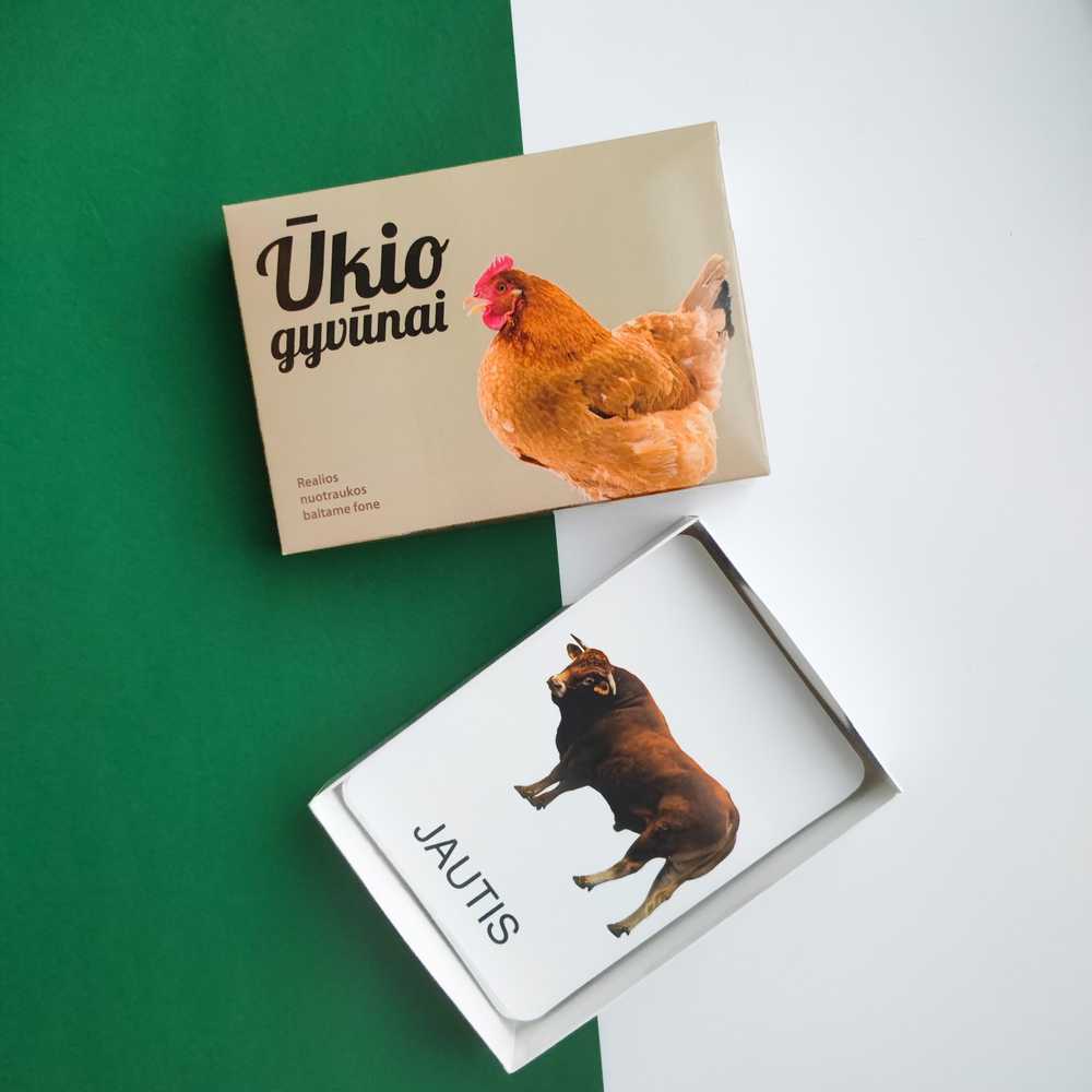 Lavinamųjų kortelių rinkinys „Ūkio gyvūnai“