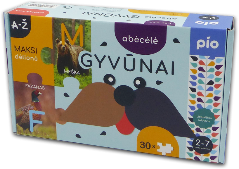 PIO Žaidimas dėlionė Abecėlė-Gyvūnai