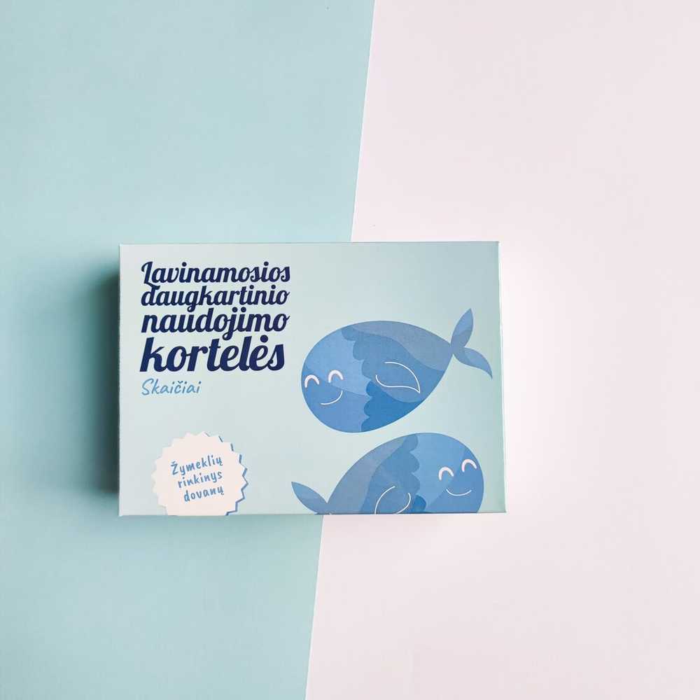 Lietuvos Kurejai Lavinamosios daugkartinio naudojimo kortelės "Skaičiai" + žymeklių rinkinys