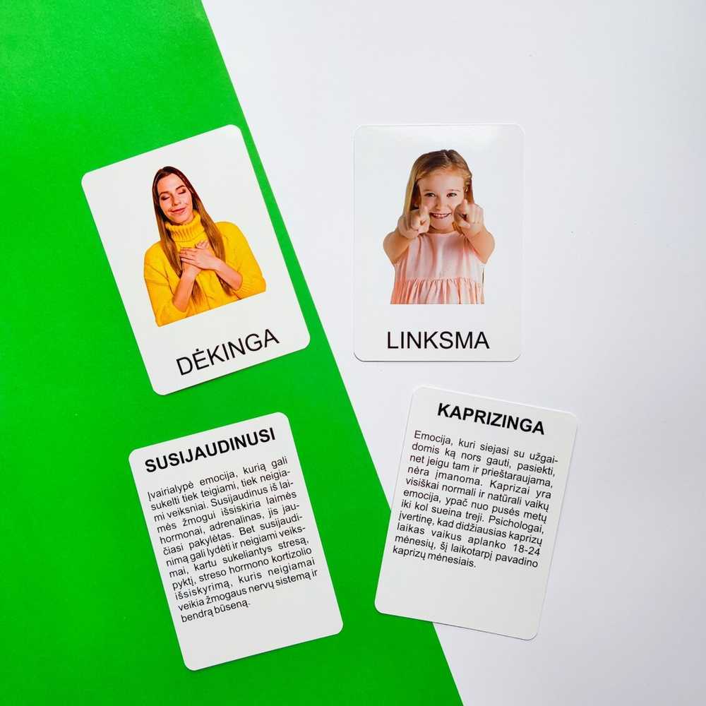 Lietuvos Kurejai Lavinamųjų kortelių rinkinys „Emocijos“ (realios nuotraukos)