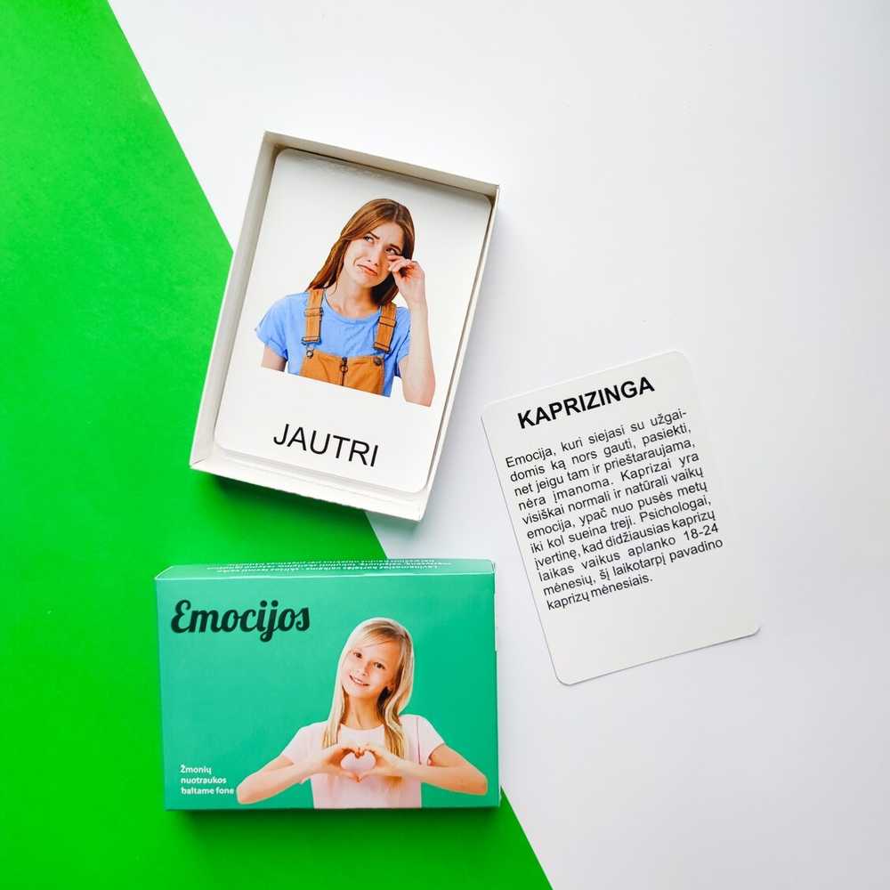 Lietuvos Kurejai Lavinamųjų kortelių rinkinys „Emocijos“ (realios nuotraukos)