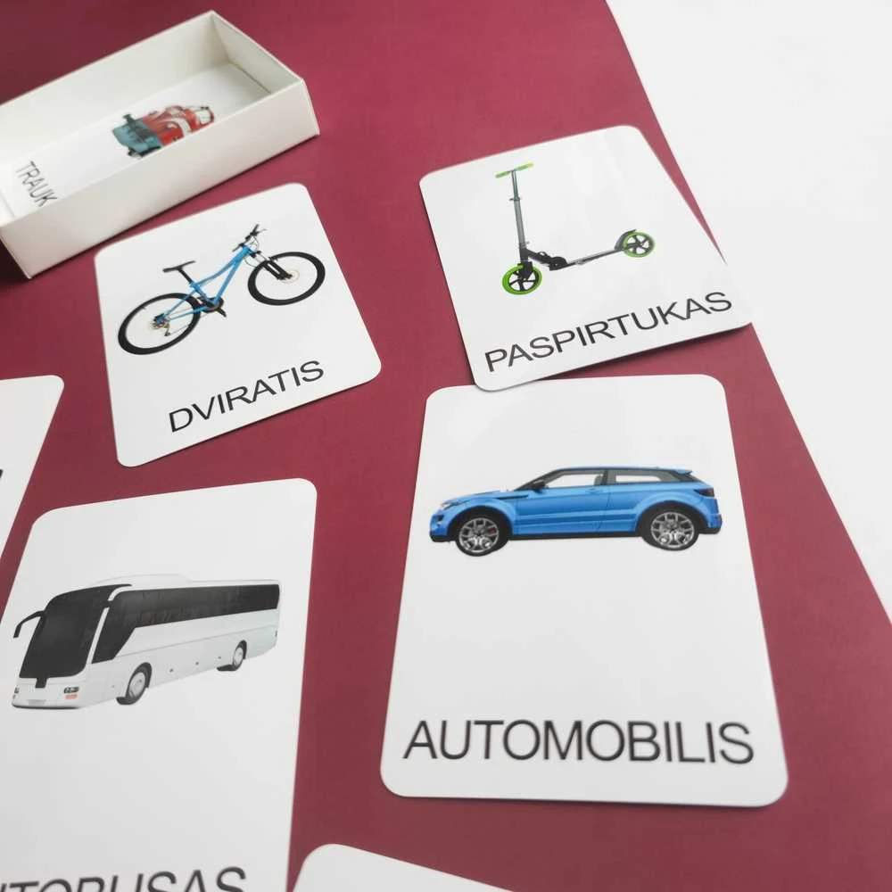 Lietuvos Kurejai Lavinamųjų kortelių rinkinys „Transporto priemonės“