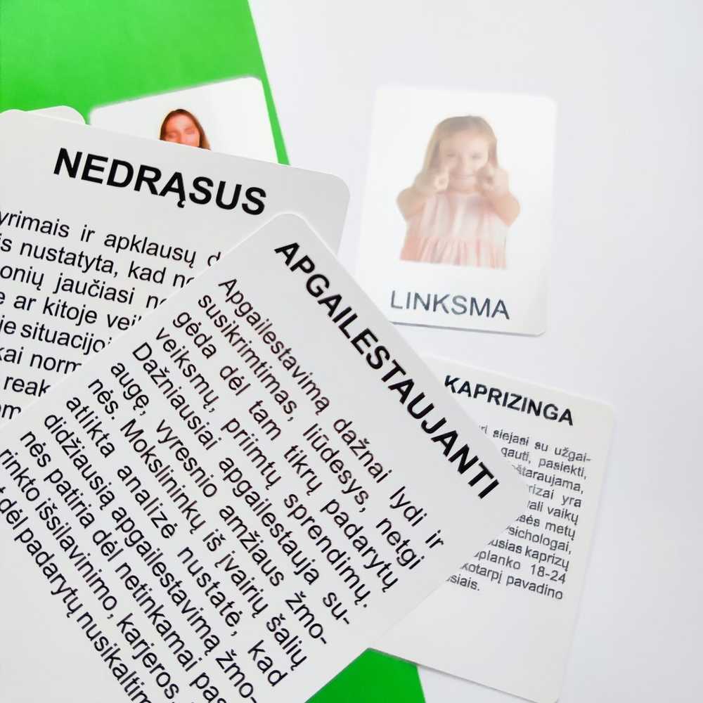 Lietuvos Kurejai Lavinamųjų kortelių rinkinys „Emocijos“ (realios nuotraukos)