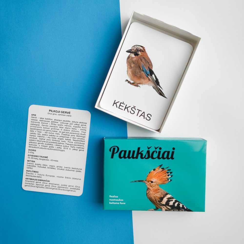 Lietuvos Kurejai Lavinamųjų kortelių rinkinys „Paukščiai“