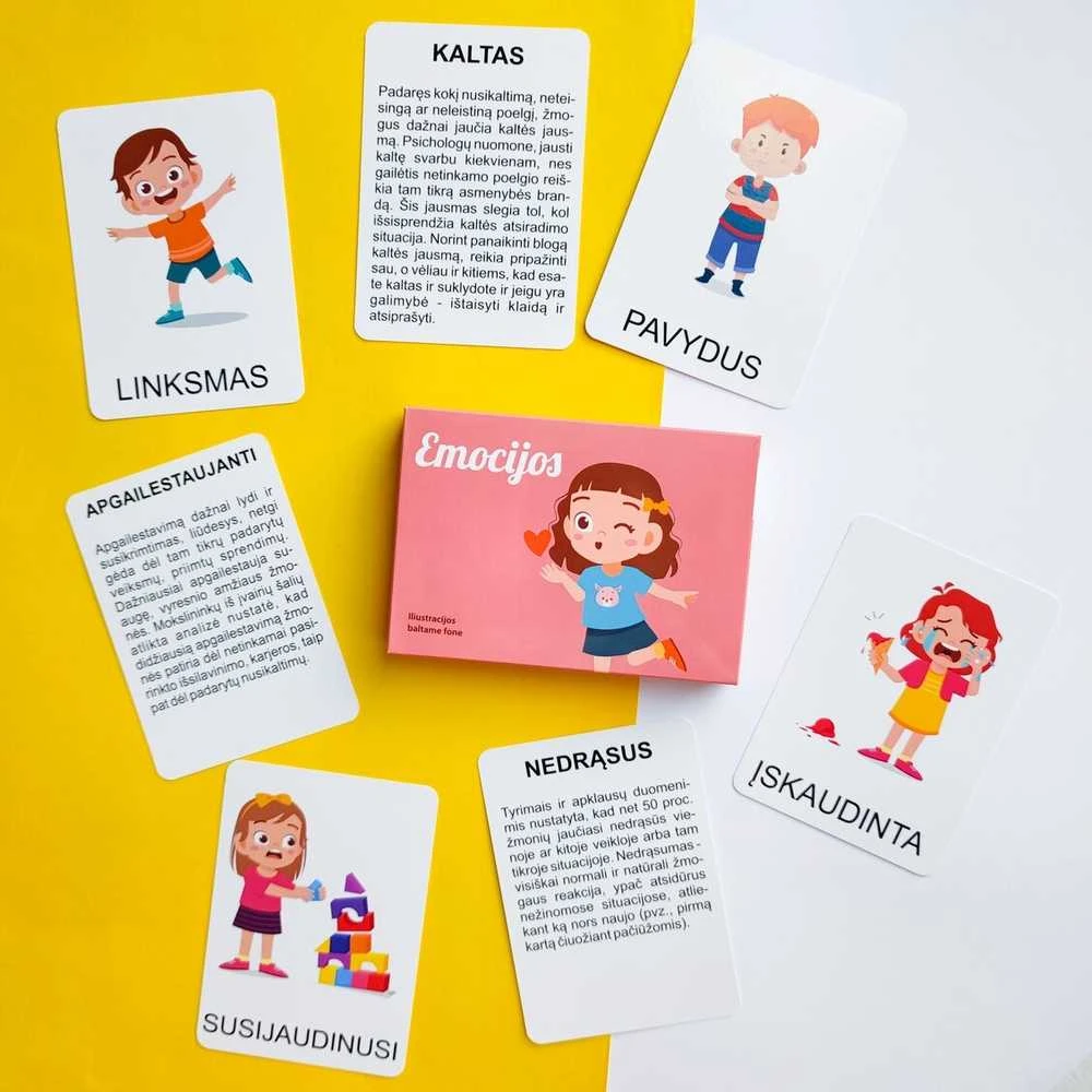 Lietuvos Kurejai Lavinamųjų kortelių rinkinys „Emocijos“