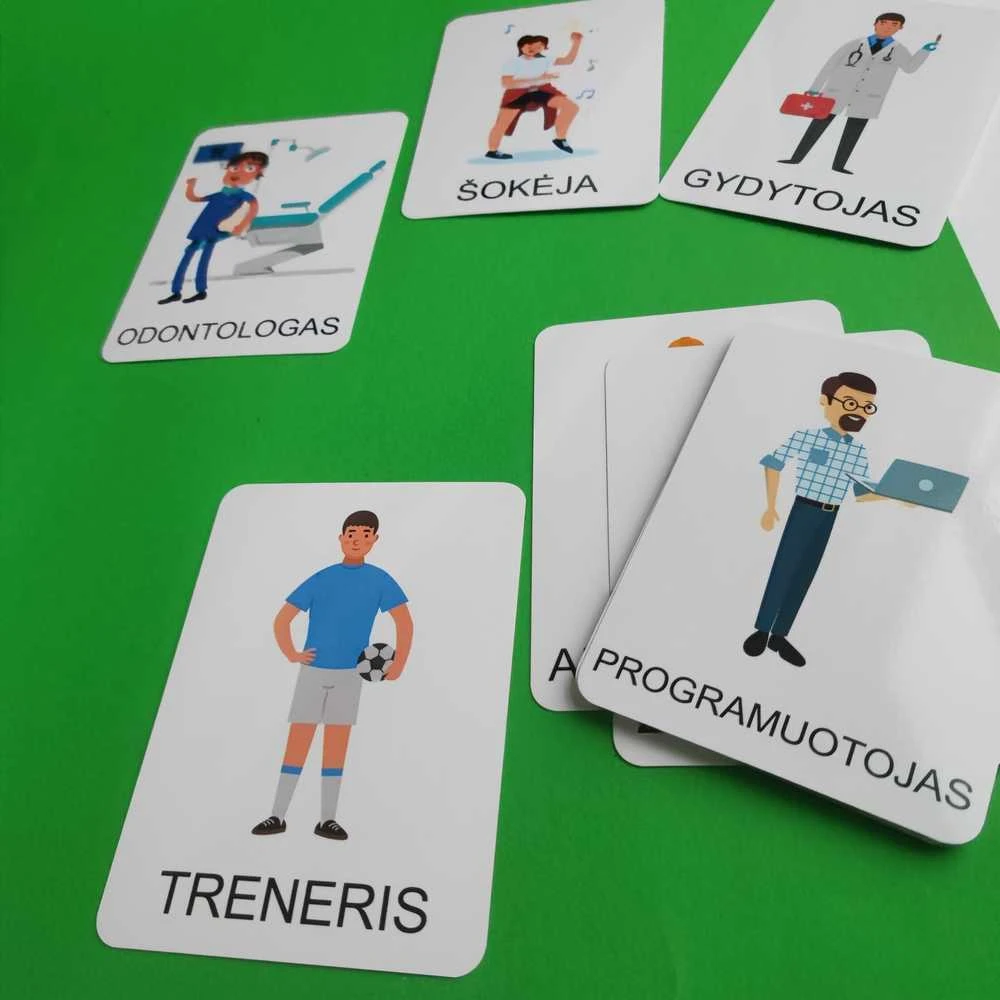 Lietuvos Kurejai Lavinamųjų kortelių rinkinys „Profesijos“