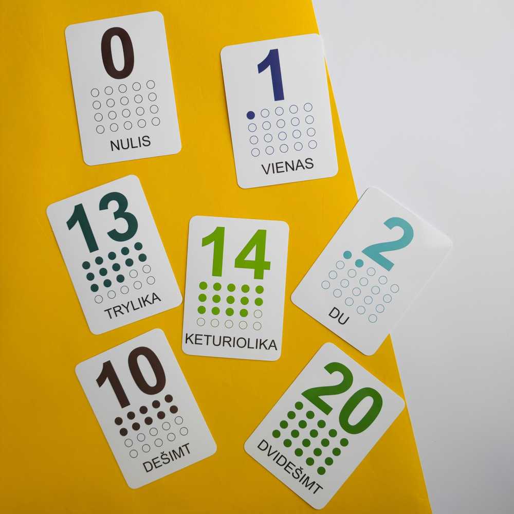Lietuvos Kurejai Lavinamųjų kortelių rinkinys „Skaičiai iki 20“