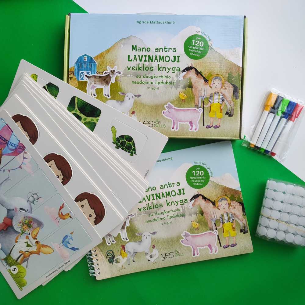 Lietuvos Kurejai Mano antra lavinamoji veiklos knyga su daugkartinio naudojimo lipdukais