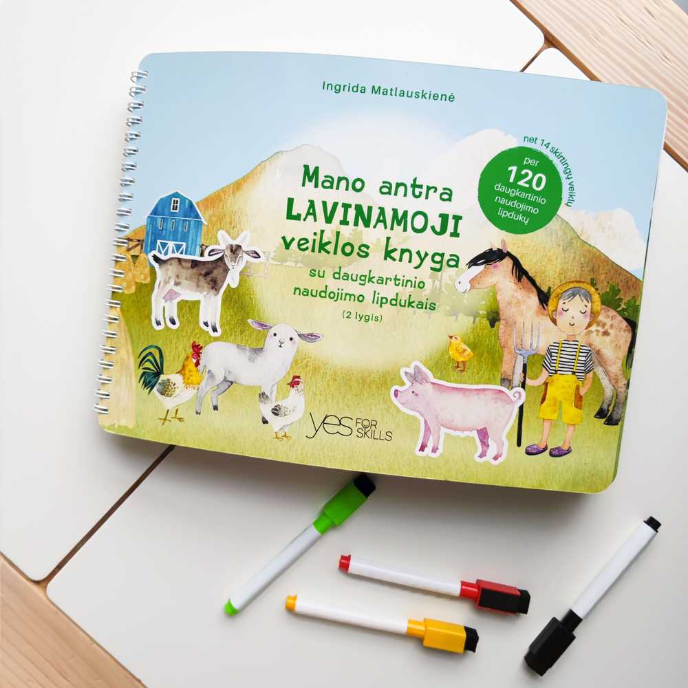 Lietuvos Kurejai Mano antra lavinamoji veiklos knyga su daugkartinio naudojimo lipdukais
