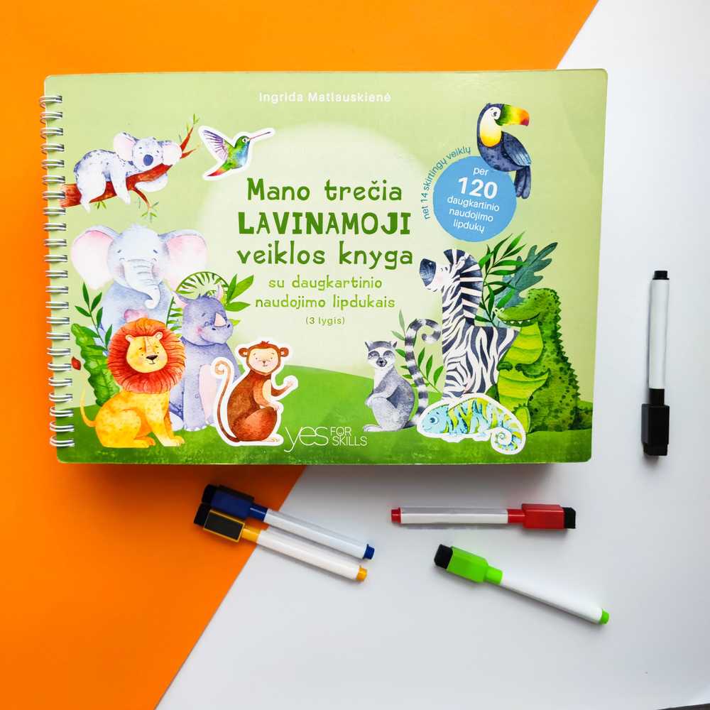 Lietuvos Kurejai Mano trečia lavinamoji veiklos knyga su daugkartinio naudojimo lipdukais
