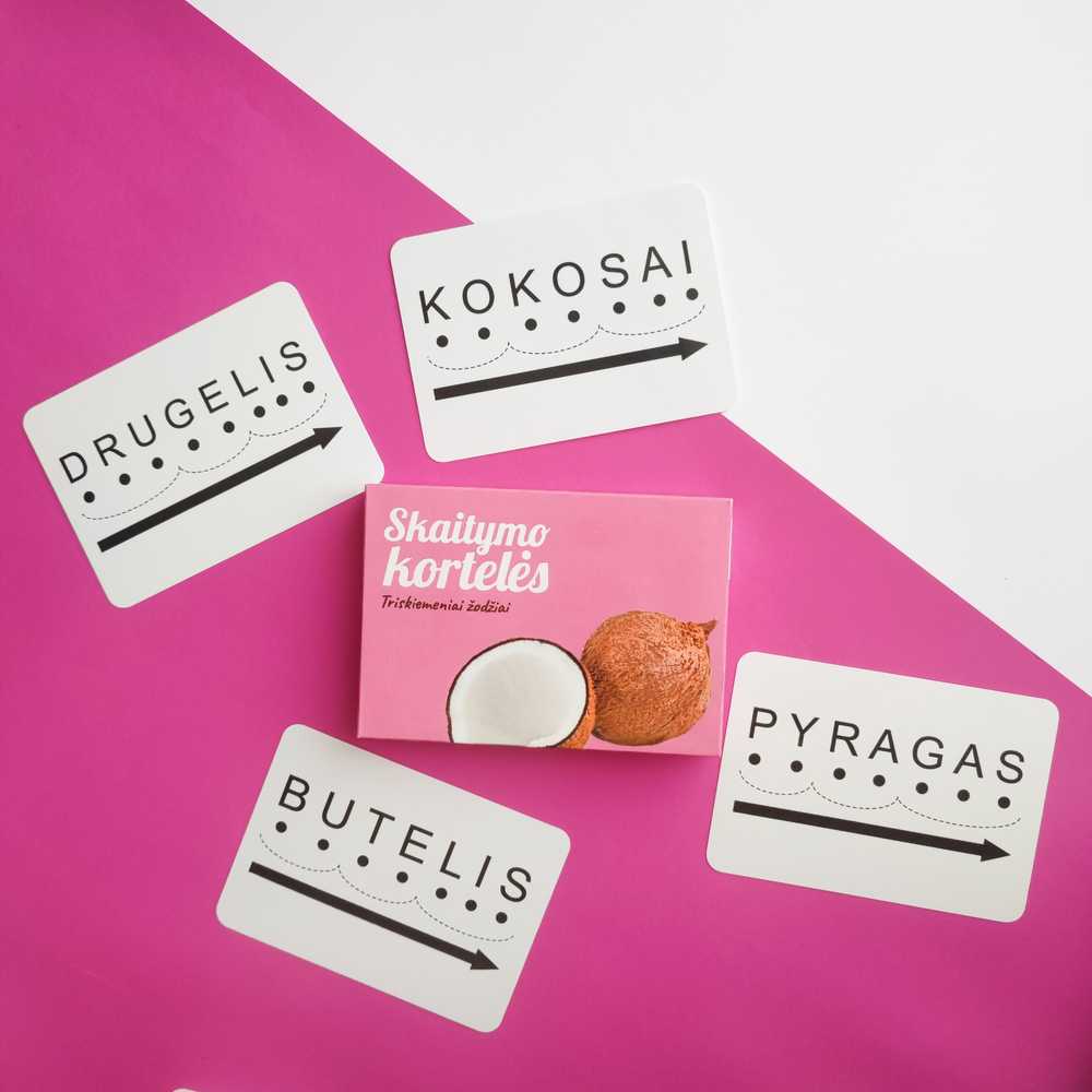 Lietuvos Kurejai Skaitymo kortelės „Triskiemeniai žodžiai“