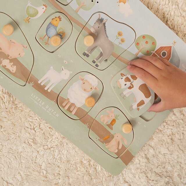 Little Dutch Medinė dėlionė su garsais Ūkis