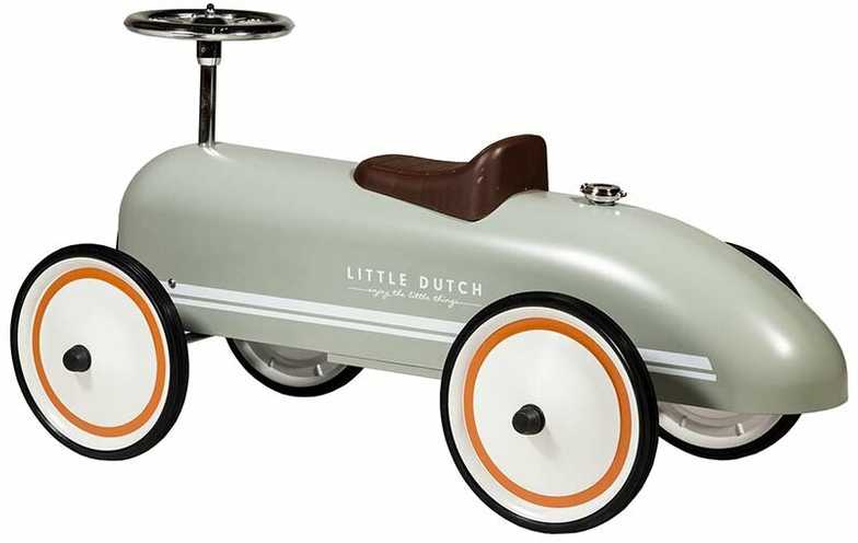Little Dutch Metalinis RETRO paspiriamas automobilis Alyvuogė