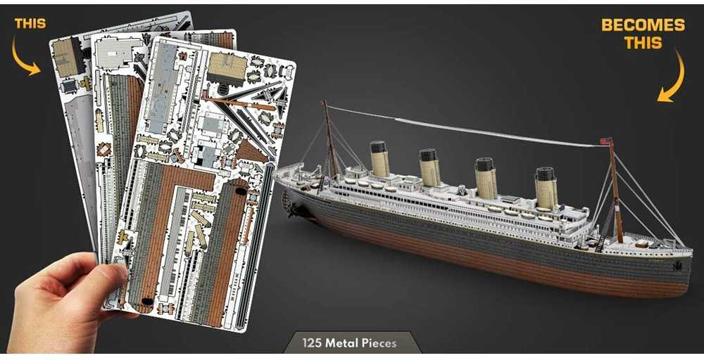 Metal Earth Metalinis 3D konstruktorius Titanikas, spalvotas