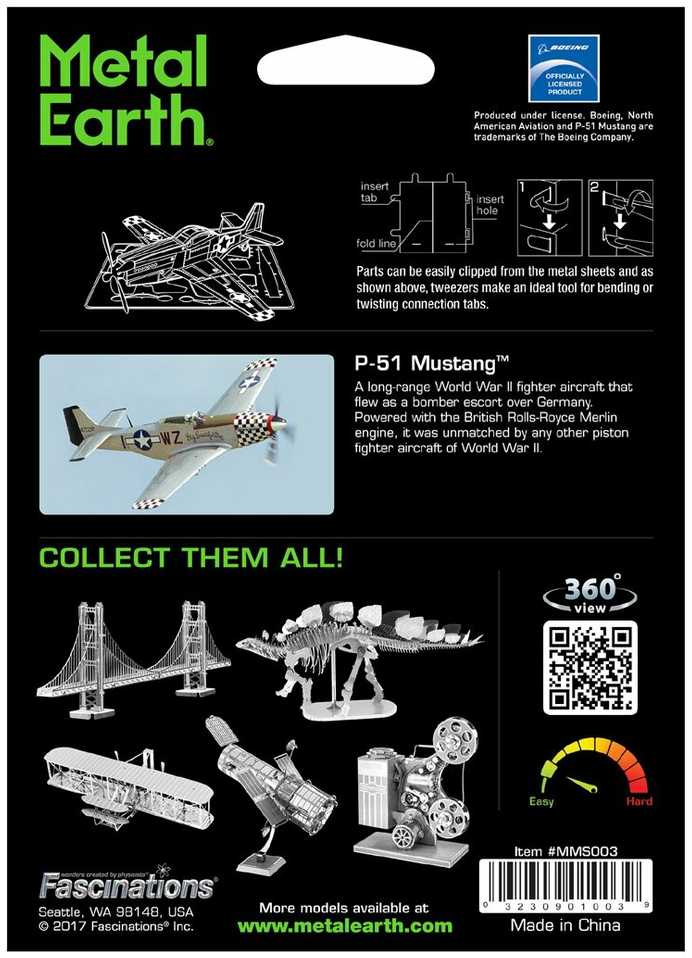Metal Earth Metalinis 3D konstruktorius Mustang P-51