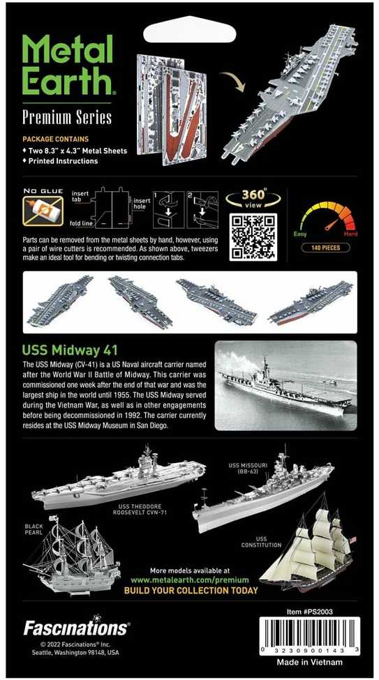 Metal Earth Metalinis 3D konstruktorius USS Midway