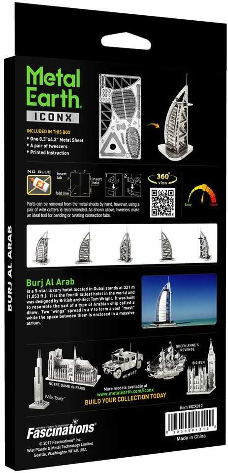 Metal Earth Metalinis 3D konstruktorius "Burdž al Arabas" Iconx serija