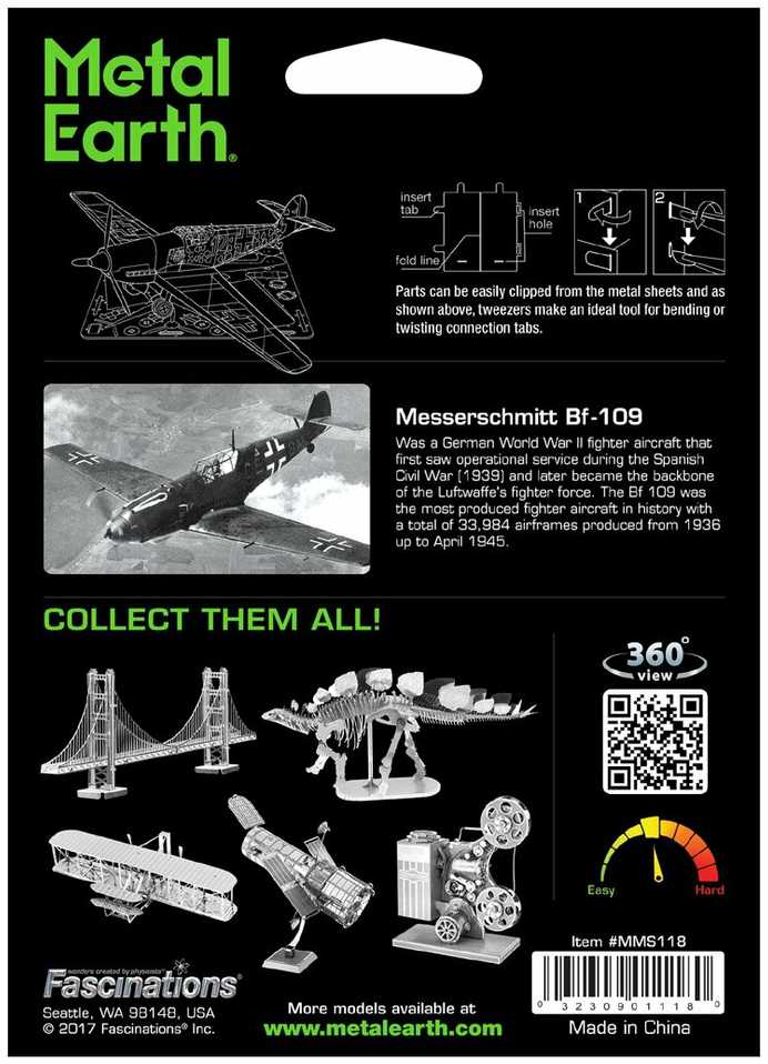 Metal Earth Metalinis 3D konstruktorius "Messerschmitt BF-109"