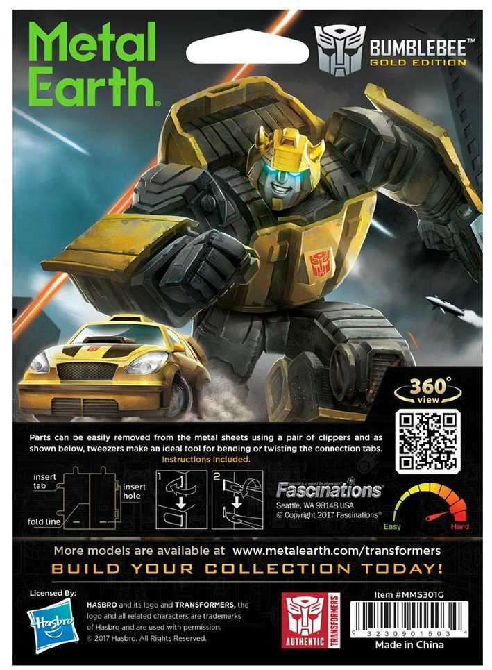 Metal Earth Metalinis 3D konstruktorius "Transformers Bumblebee" auksinis
