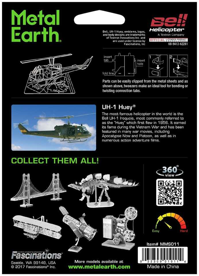 Metal Earth Metalinis 3D konstruktorius "Huey UH-1"