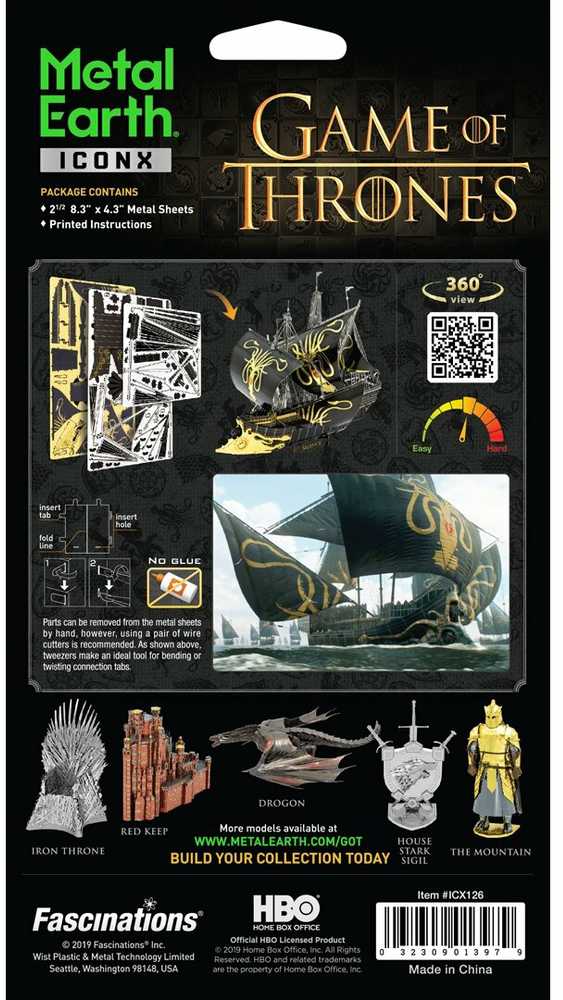 Metal Earth Metalinis 3D konstruktorius Sostų karai Greyjoy laivas